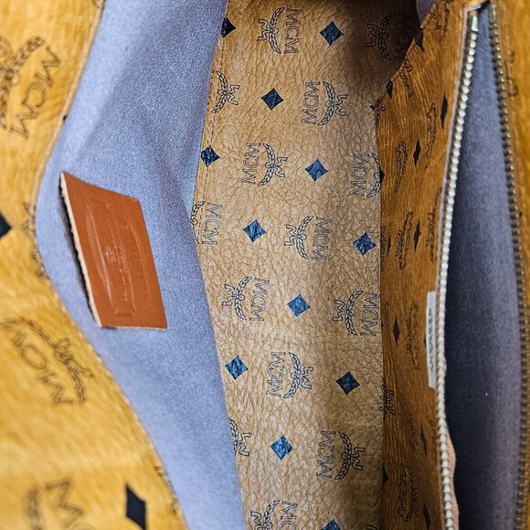 Price is FIRM⚠️ MCM Cognac Visetos Coated Canvas and Leather Chain Tote - Picture 13 of 16